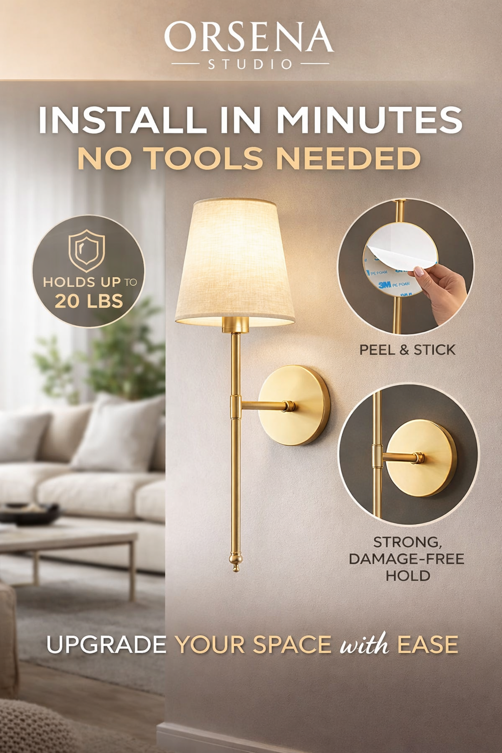 WIRELESS WALL SCONCES (2 PACK)