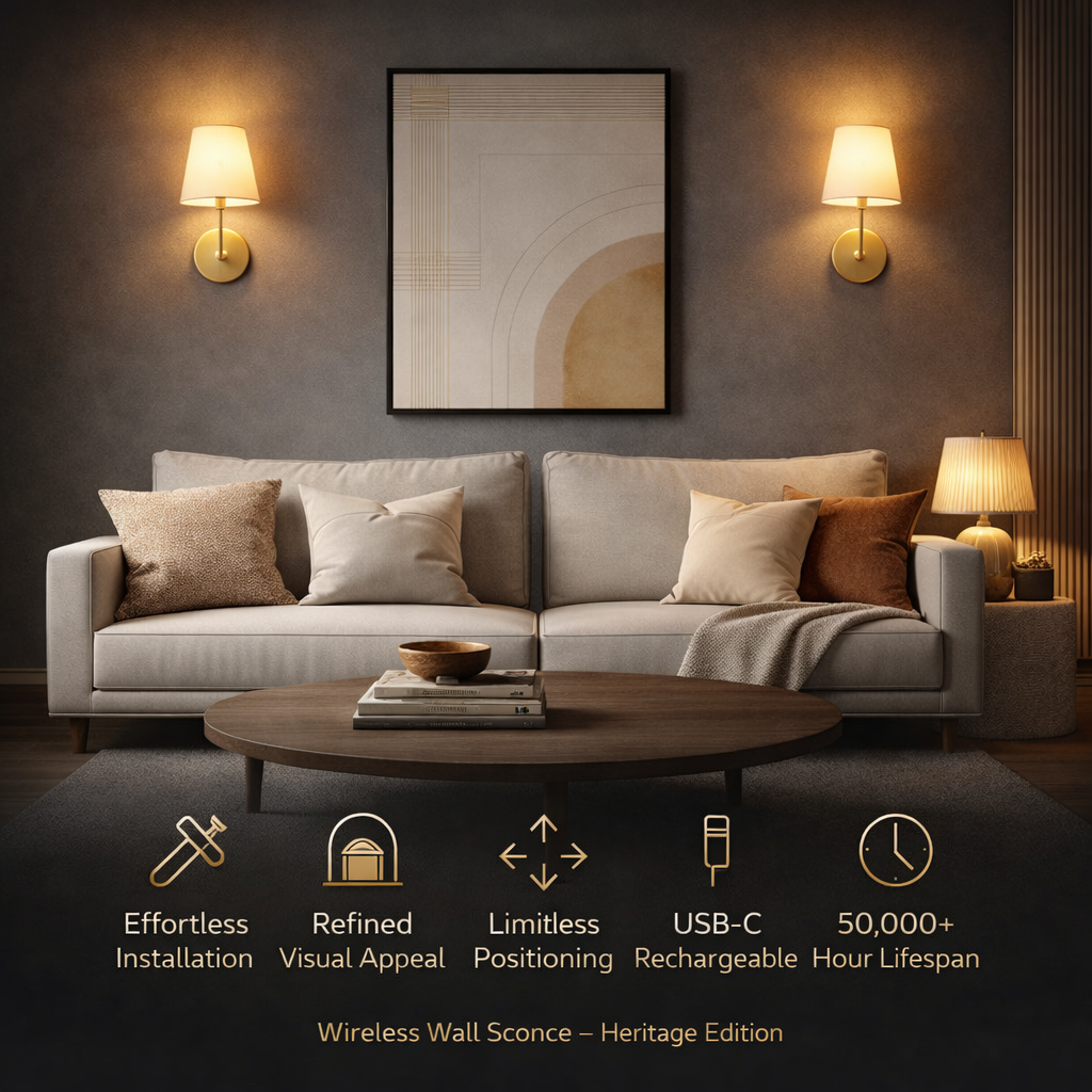 WIRELESS WALL SCONCES — Heritage Edition  (2 PACK)