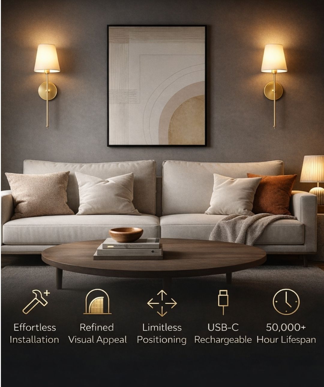 WIRELESS WALL SCONCES (2 PACK)